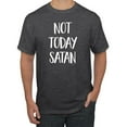 thumbnail image 1 of Quote Not Today Satan Funny Witty Inspirational/Christian Men's Graphic T-Shirt, Heather Black, 5XL, 1 of 3