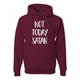 thumbnail image 1 of Quote Not Today Satan Funny Witty Inspirational/Christian Unisex Graphic Hoodie Sweatshirt, Maroon, 3XL, 1 of 3