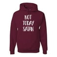thumbnail image 1 of Quote Not Today Satan Funny Witty Inspirational/Christian Unisex Graphic Hoodie Sweatshirt, Maroon, X-Large, 1 of 3