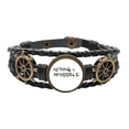 thumbnail image 1 of Quote Nothing Is Impossible Leather Braided Ocean Bracelet Wristband, 1 of 4
