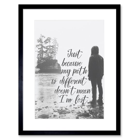 Quote Path Different Motivation Framed Wall Art Print