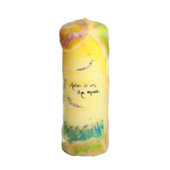 Quote Pillar Candle - "Aslan is on the move"