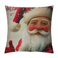 thumbnail image 1 of Quote Pillow Cover Merry Christmas Happy New Year Throw Pillow Case Inch Linen Square Cushion Decorative Cover for Sofa Bed Red, 1 of 5