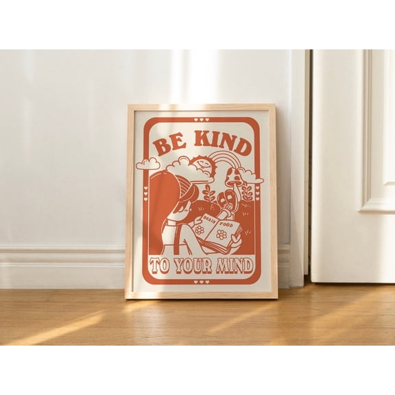 Quote Print Retro Wall Decor Old School Neutral Colors Orange Art, Unframed Paper Print Size 8x12