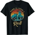 thumbnail image 1 of Quote Retro Moped Scooter How I Roll Humor T-Shirt, 1 of 2