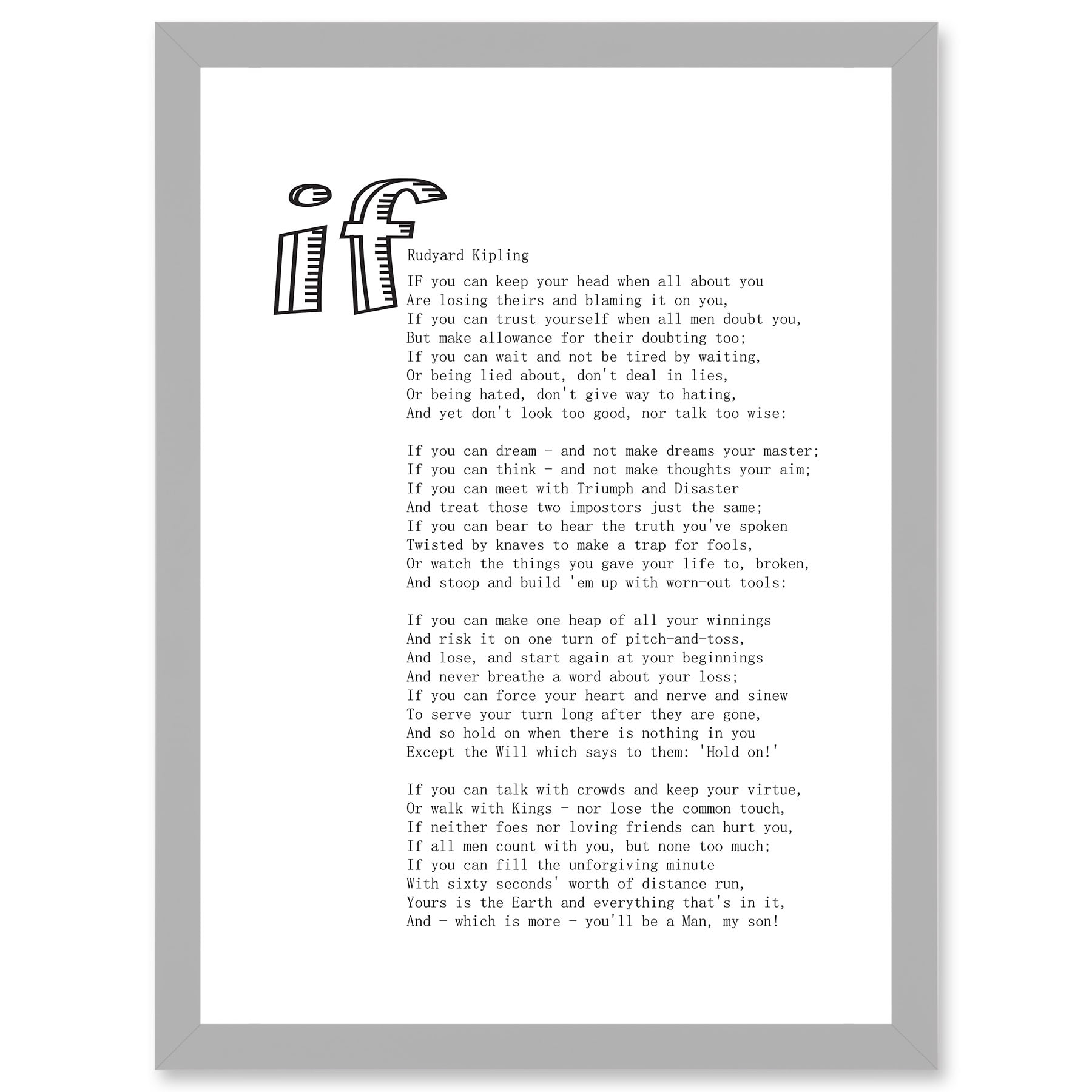 quote-rudyard-kipling-if-poetry-poem-artwork-framed-wall-art-print-a4-walmart-com