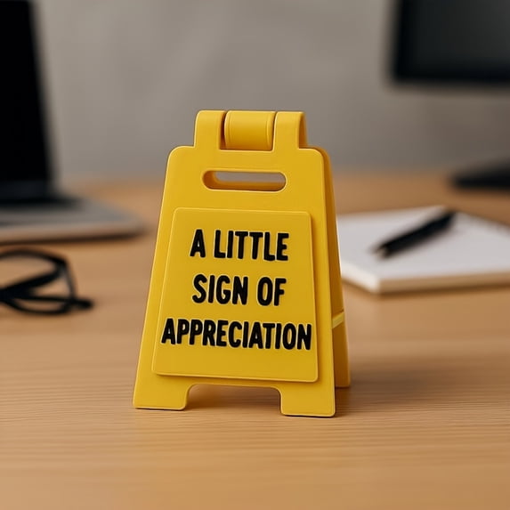 Quote Sign Decorative Desktop Ornament Small Gratitude Sign Creative Office Desk Decor for Home and Workplace Available in Three Colors Gift for Family Yellow