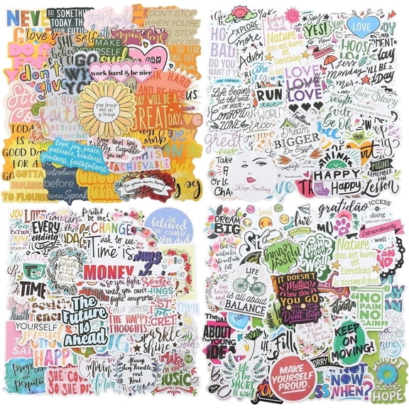 Quote Stickers, Positive Stickers 200Pcs Motivational Waterproof Vinyl Stickers for Water Bottle Hydroflasks Laptops Computers Vision Board for Women Adults Students Teachers Teens