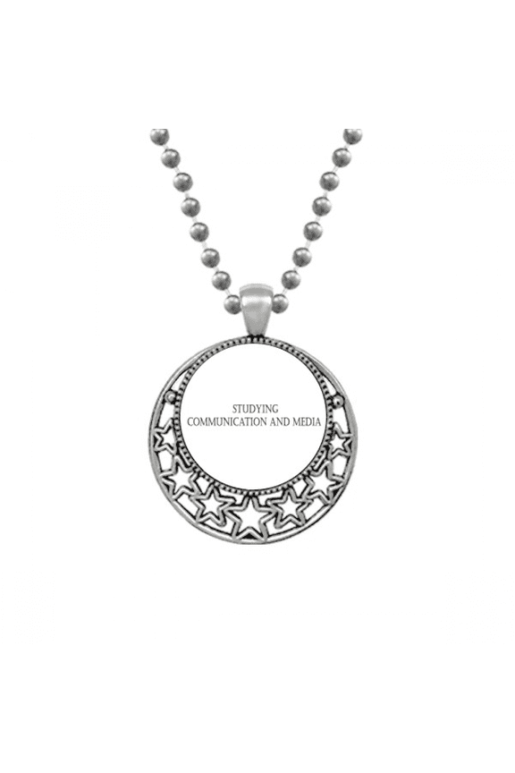 Quote Studying Communication and Media Necklaces Pendant Retro Moon Stars Jewelry