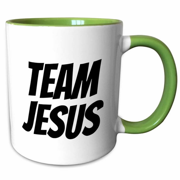3drose, Quote Team Jesus, 11oz Two-tone Green Mug