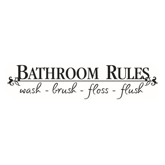 Uxcell Home Bathroom Rules Pattern Removable DIY Wall Decoration Art Sticker Decal 58 x 13cm