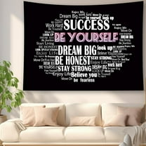 Quote You Are Tapestry Inspirational Wall Art Wall Hanging Positive Saying Classroom Tapestries for Teen Girl Bedroom Dorm 50 * 60 Inches (Black)