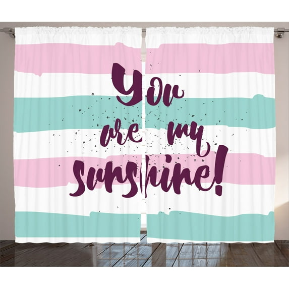 Ambesonne Inspirational Curtains 2 Panel Set, Colorful Love Words, 108" x 90", Multicolor