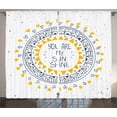thumbnail image 1 of Ambesonne Saying Curtains 2 Panel Set, Hearts Grunge, 108" x 90", Yellow Blue, 1 of 2