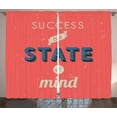 thumbnail image 1 of Ambesonne Retro Curtains 2 Panel Set, Success Motivating Words, 108" x 90", Red Charcoal, 1 of 3