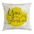 thumbnail image 1 of Quotes Decor Throw Pillow Cushion Cover, Circular Color Splash Outspread Brush with Inspirational Quote Valentines Concept, Decorative Square Accent Pillow Case, 18 X 18 Inches, Yellow, by Ambesonne, 1 of 2