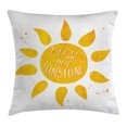 thumbnail image 1 of Quotes Decor Throw Pillow Cushion Cover, Sunshine Lettering with Grungy Effects Featured Better Half Abstract Artsy Print, Decorative Square Accent Pillow Case, 18 X 18 Inches, Yellow, by Ambesonne, 1 of 2