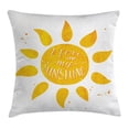 thumbnail image 1 of Quotes Decor Throw Pillow Cushion Cover, Sunshine Lettering with Grungy Effects Featured Better Half Abstract Artsy Print, Decorative Square Accent Pillow Case, 20 X 20 Inches, Yellow, by Ambesonne, 1 of 2