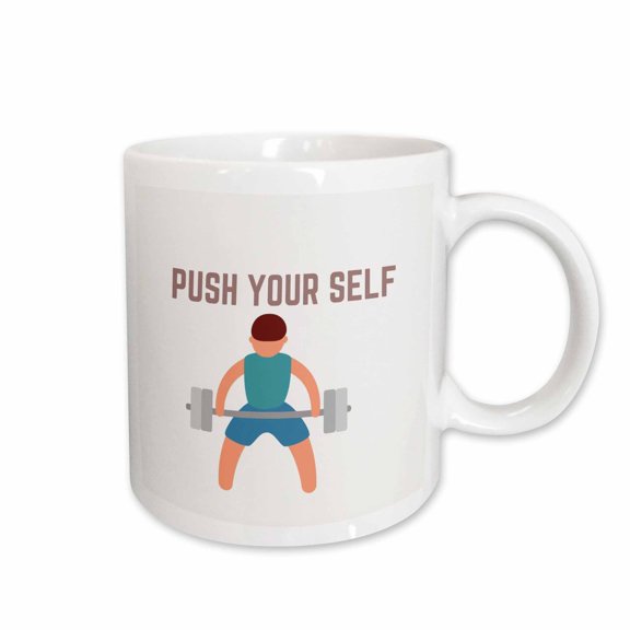 3drose, Quotes for Work Out Push Yourself, 15oz Mug