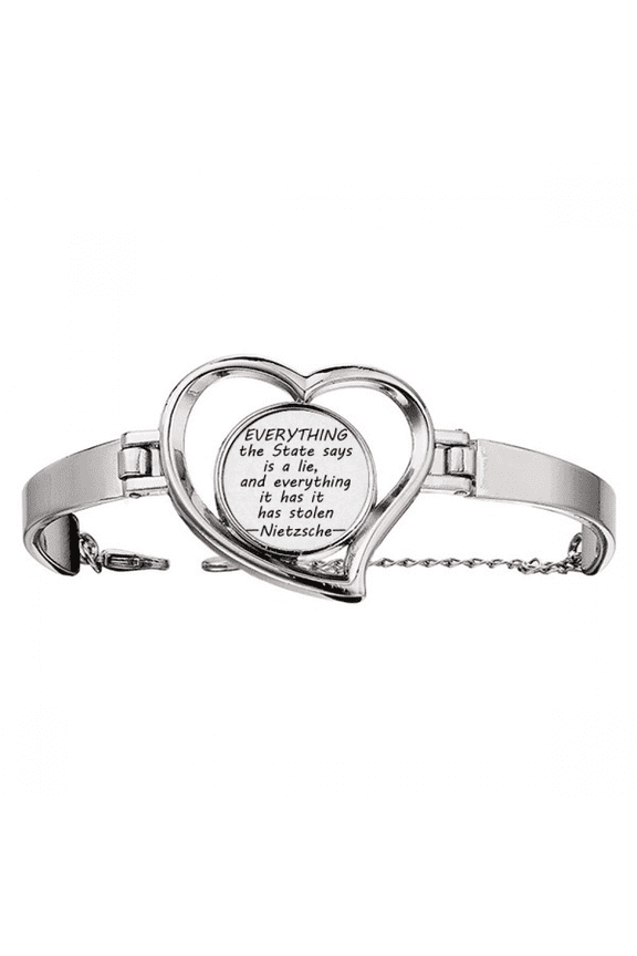 Quotes Lie Truth Art Deco Fashion Bracelet Heart Jewelry Wire Bangle