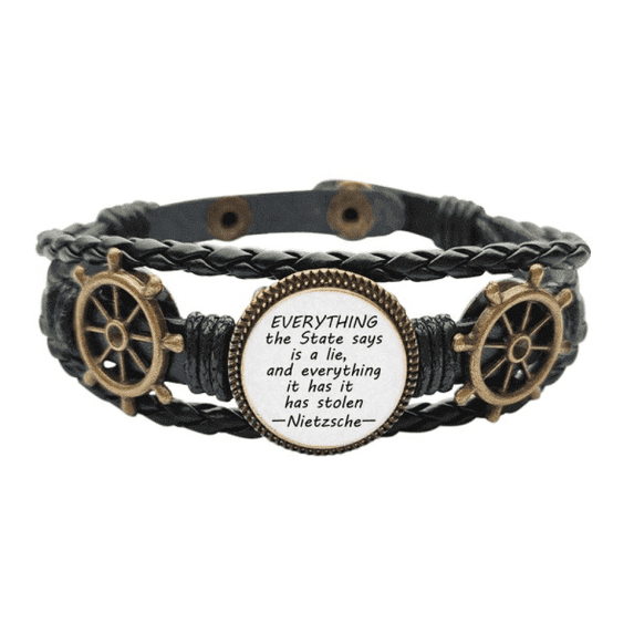 Quotes Lie Truth Art Deco Fashion Leather Braided Ocean Bracelet Wristband