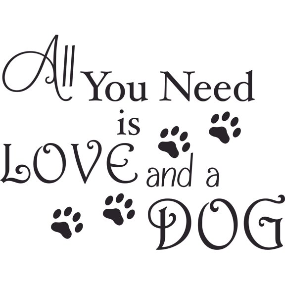 Quotes Pet Animal Dog Love Heart Lettering Wall Sticker Art Design Decal for Girls Boys Kids Room Bedroom Nursery Kindergarten House Fun Home Decor Stickers Wall Art Vinyl Decoration (12x20 inch)