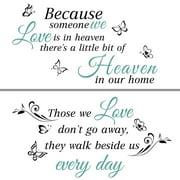 Quotes Saying Wall Decals Because Someone We Love is in Heaven Decal Peel and Stick Lettering Words Wall Stickers Memory Wall Decals Vinyl Inspirational Religious Wall Decal For Home Room Decor