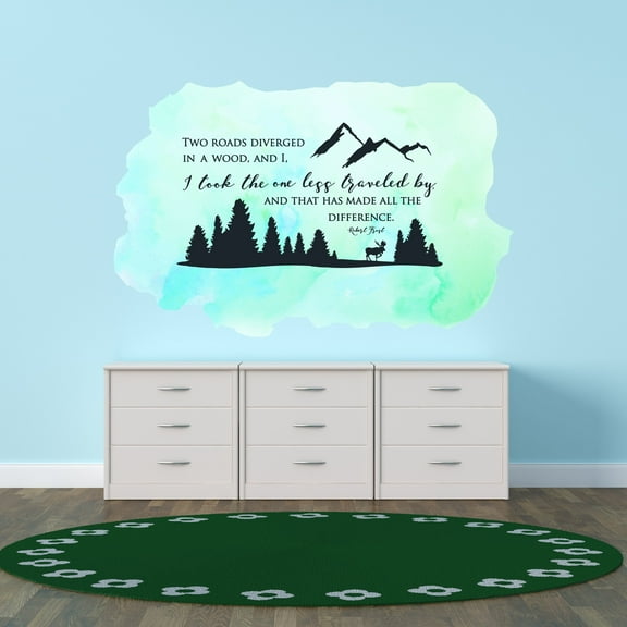 Quotes & Sayings Wall Decals for Boys Bedroom - Robert Frost Inspirational Poem Quote DIY & Creativity Boy Girl Bedroom Wall Sticker - Size: 10 In x 6 In
