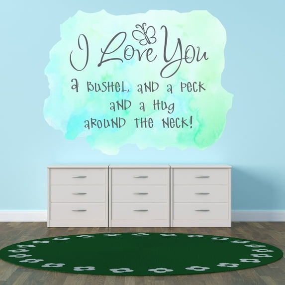 Quotes & Sayings Wall Decals for Children Bedroom - A Bushel and a Peck and a Hug around the Neck Love DIY & Creativity Boy Girl Bedroom Wall Sticker - Size: 40 In x 32 In