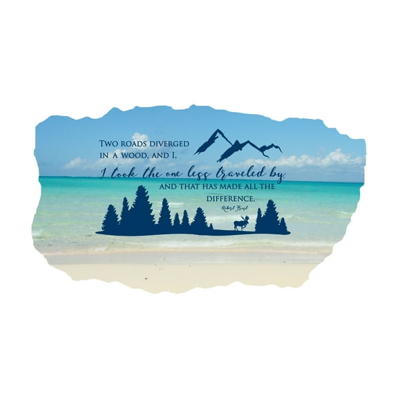 Quotes & Sayings Wall Decals for Boys Bedroom - The Road Not Taken Quote DIY & Creativity Boy Girl Bedroom Wall Sticker - Size: 10 In x 6 In