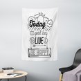 thumbnail image 1 of Quotes Tapestry, "Today is a Good Day to Live be Happy" Enjoy Reminding Gratitude Inspire Vision, Wall Hanging for Bedroom Living Room Dorm Decor, 40W X 60L Inches, Black White, by Ambesonne, 1 of 2