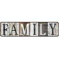 Quotes Wall Art Decor, Family Decorative Signs Inspirational Motto Grey Wall Decor (Family, 4"x16")