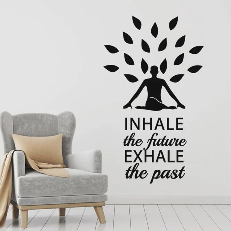 Quotes Wall Decal Yoga Studio Meditation Room Relax Inhale Exhale ...