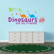 Quotes/sayings Wall Decals for Boy's Bedroom - Coloutful Dinosaurs are My Friends Wall Sticker Decal With Easy Installation Instructions Kid's Bedroom Décor Wall Sticker - Size: 10 In x 5 In