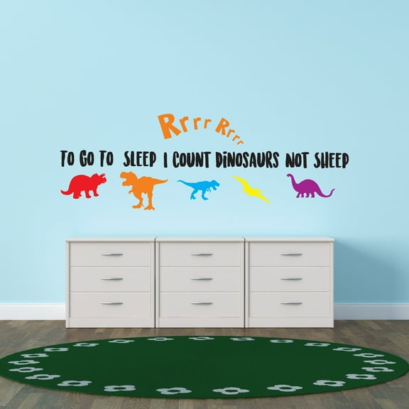 Quotes/sayings Wall Decals for Boy's Bedroom - You are Amazing, To Go to Sleep I Count Dinosaurs not Sheep Wall Sticker Decal With Easy Installation Instructions Wall Decal - Size: 30 In x 9 In