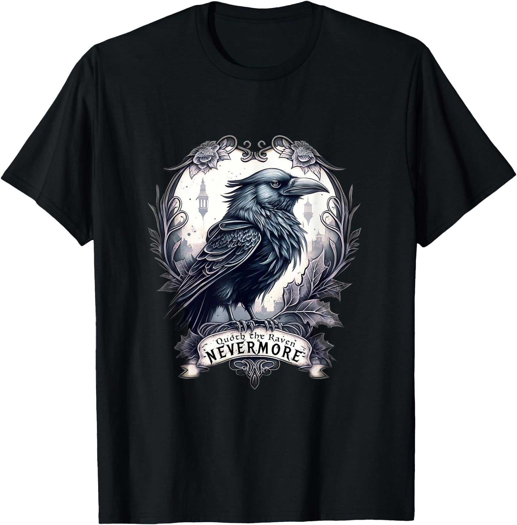 Quoth The Raven Nevermore Edgar Allan Poe T-Shirt for Men Women Kids ...