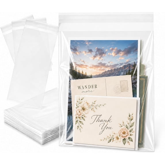 Quotidian 200 Clear Self Seal Cellophane Bags 4.75 x 6.5 inch for Treats