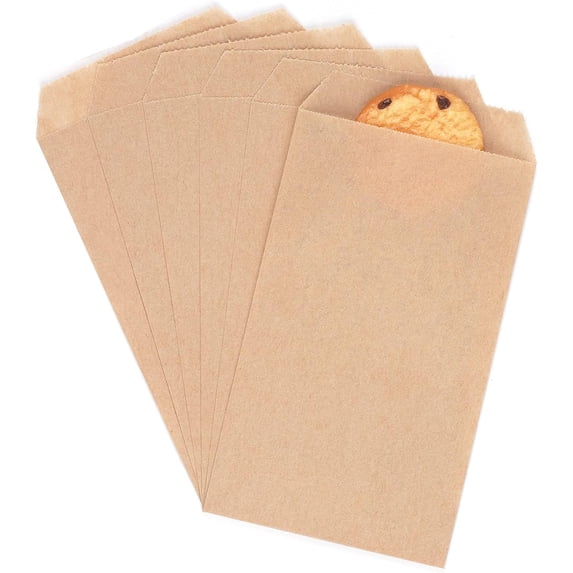 Quotidian 200 Pack Brown Kraft Paper Party Favor Bags 6 x 9 inch for Bakery Treats
