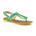thumbnail image 1 of Qupid Athena-553A Colorblock Slingback Thong Flat Sandal, 1 of 3