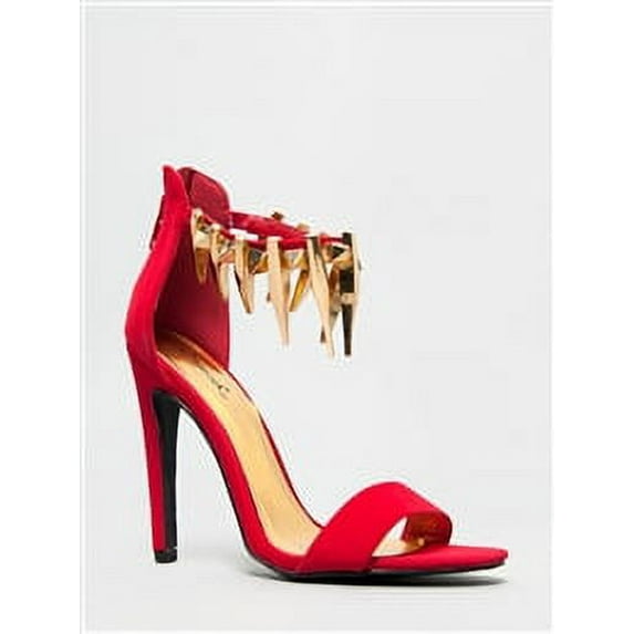 Qupid Interest-14x - Dark Red Nubuck PU 6.5