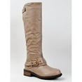 thumbnail image 1 of Qupid RELAX-39 Basic Casual Knee High Stacked Heel Buckle Riding Boot, 1 of 4