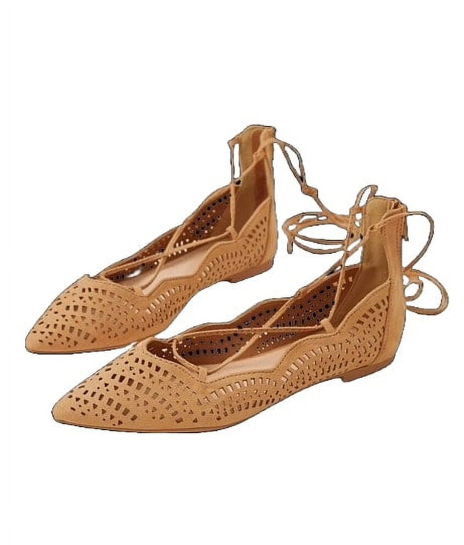 Qupid Perforated Pointy Toe Flats