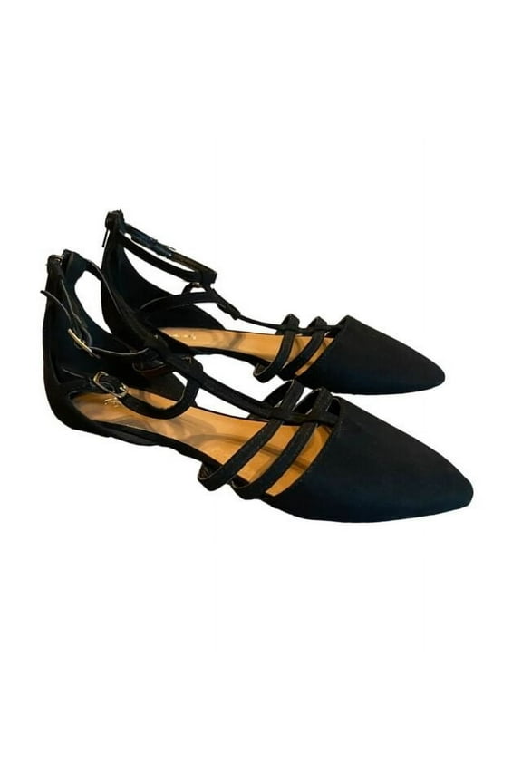 Strike Pointed Toe Tie Up Ballet Flat Strappy Gladiator Dress sandals (8)