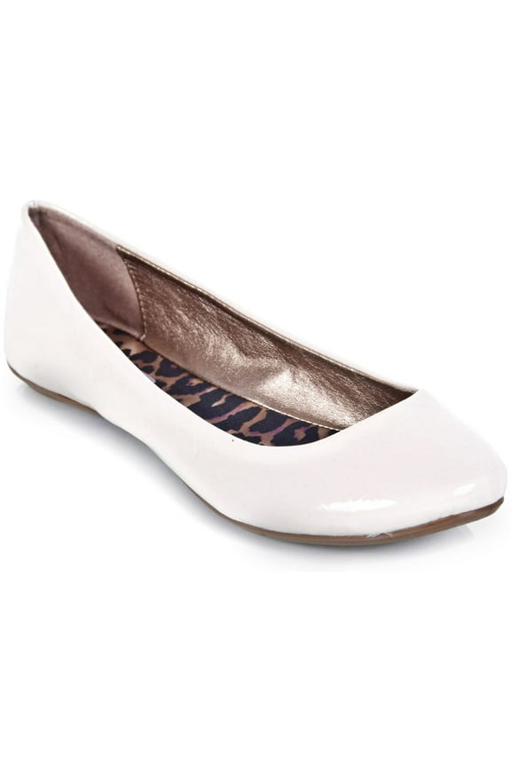 THESIS-92 Classic Round Toe Patent Slip On Basic Comfortable Flat Shoe