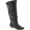 thumbnail image 1 of Qupid Women's Neo144 Leatherette Basic Slouchy Knee High Flat Boot, 1 of 4