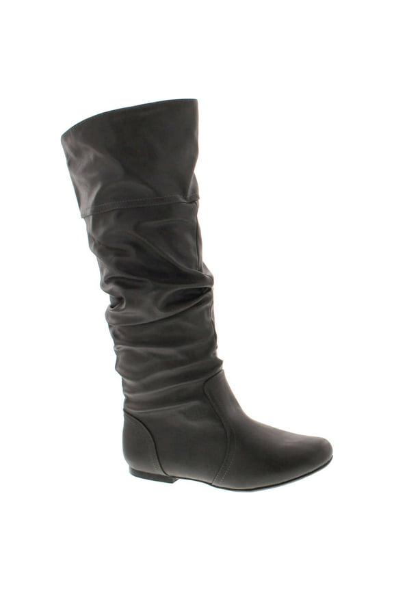 Women's Neo144 Leatherette Basic Slouchy Knee High Flat Boot