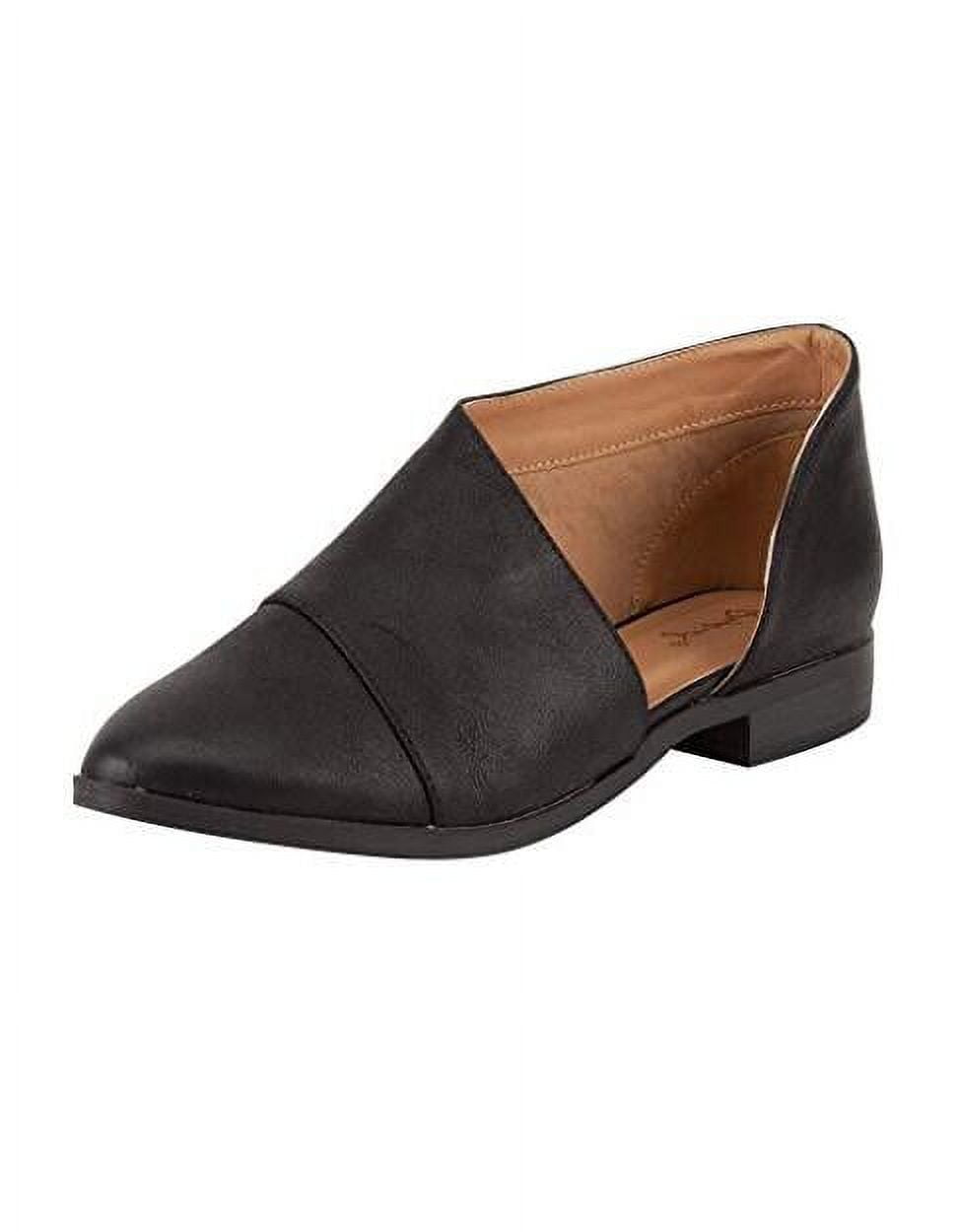 Qupid Women s Tuxedo 68 Ballet Flat Black Pointed Toe Slip On Ankle Booties Black 6 Walmart