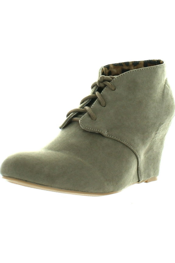 Women's Valley-01 Hidden Wedge Ankle Round Toe Lace Up Bootie