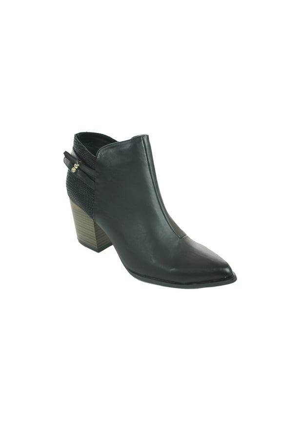 Womens Faux Leather Knee High Harness Riding Boot Black 7