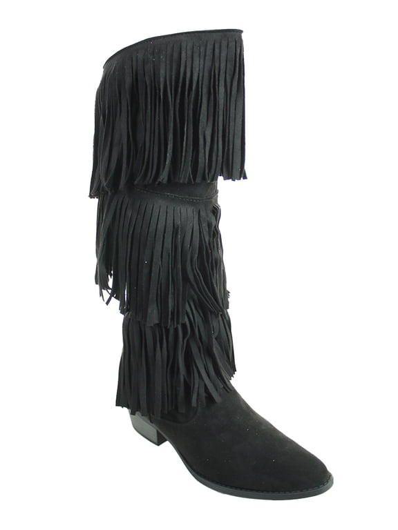 Womens S Faux Suede Knee High Chunky Heel Sweater Riding Boot Brown